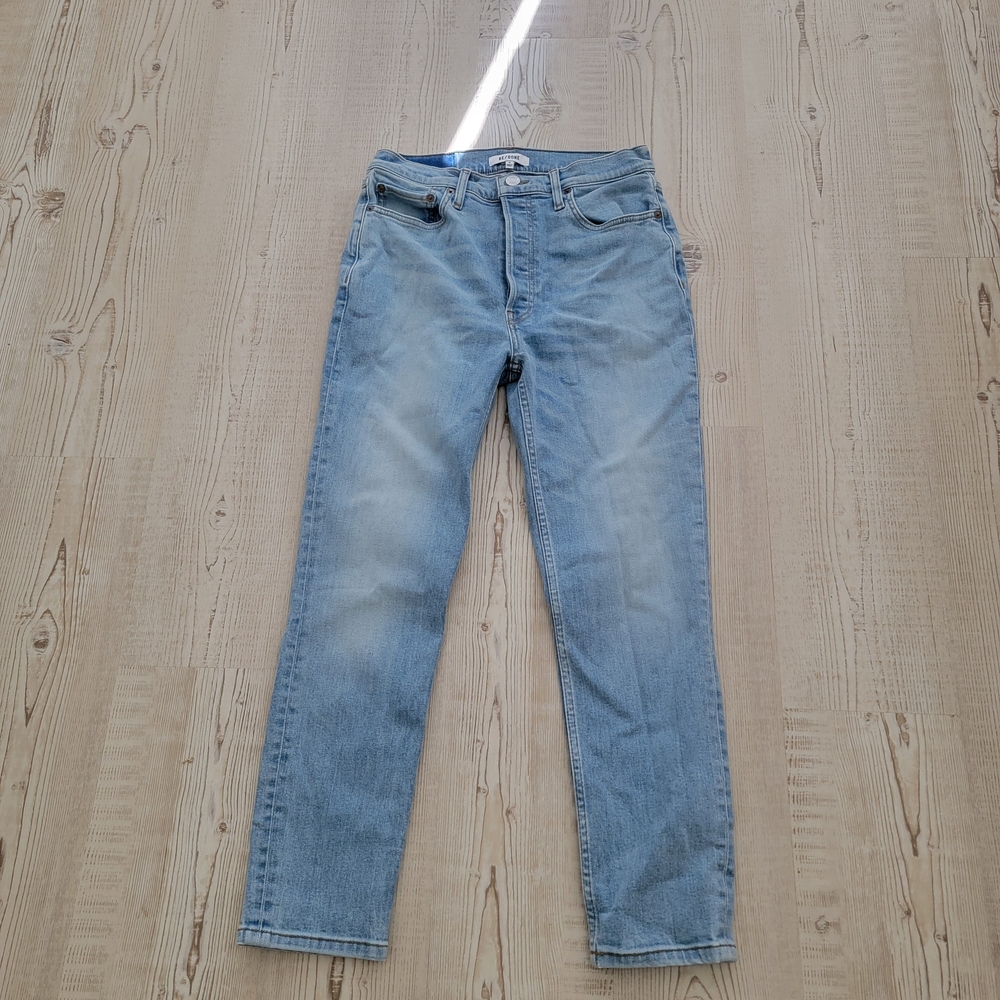 Re/Done Women's Costa Indigo High Rise Ankle Crop Jeans Size 30 Quiet Luxury